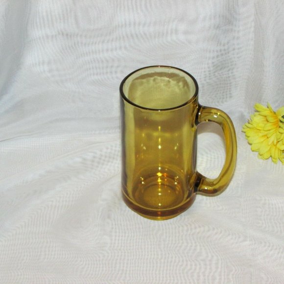 Beer Mug BANFF Vintage Gold Glass Faux Leather Sleeve Souvenir - Picture 7 of 11